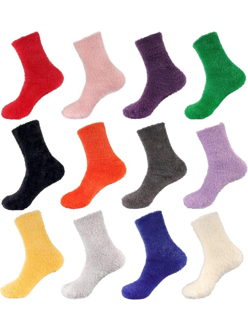 Colorful Fuzzy Microfiber Socks - Super Soft Warm Comfy Home Socks Value Pack